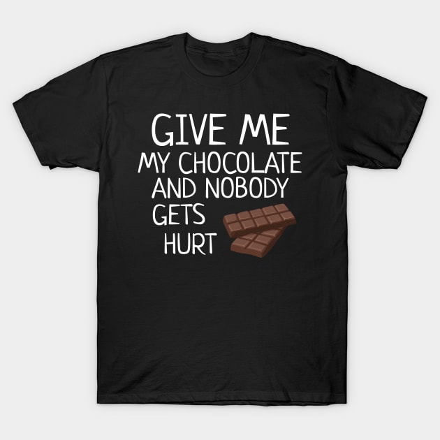 Give Me The Chocolate Nobody Gets Hurt Funny Halloween Cat T-Shirt by heidiki.png